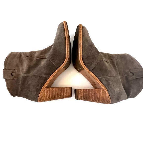 Joie Taupe Tan Suede Booties Sz 38.5   B21/7 - Picture 8 of 13